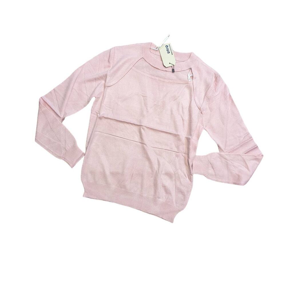 Uniq Pink Fitted Open Front Sweater S/M